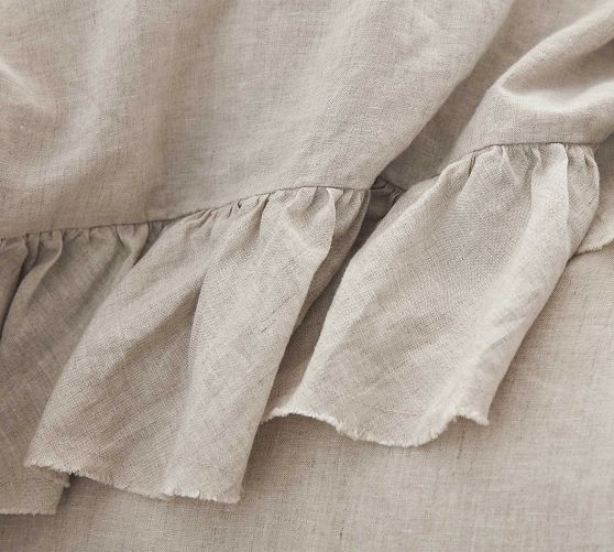 Belgian Flax Linen Fringe Ruffle Duvet Cover