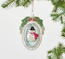 Mercury Glass Figurine Medallion Ornaments