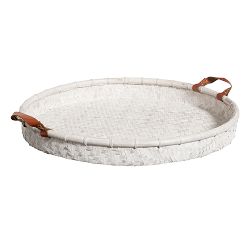 Whitewash Woven Tray