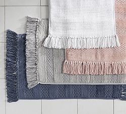 Striped Tassel Bath Mat