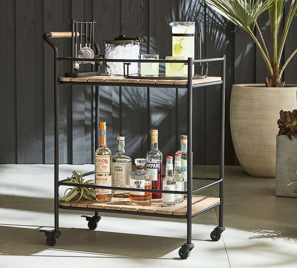 Tulum Acacia Outdoor Bar Cart (29&quot;)
