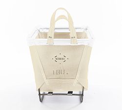 Extra Small Rectangle Canvas Laundry Basket with Wheels
