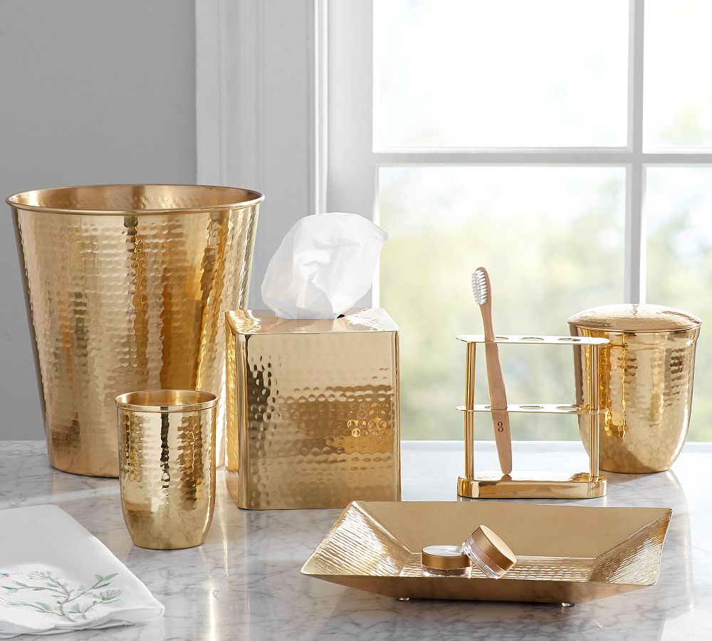Hammered Brass Bath Accessories