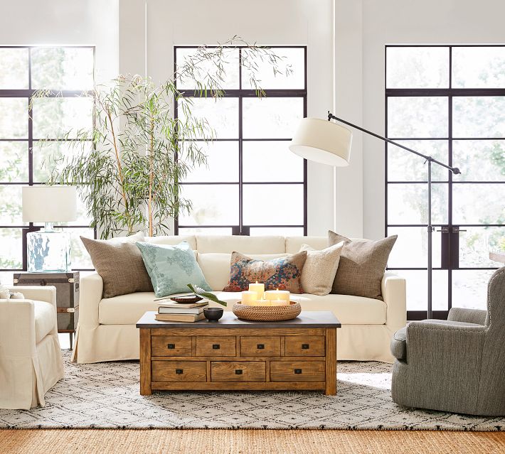 Sofa Pottery Barn York Chair York Slope Arm Deep Seat Slipcovered