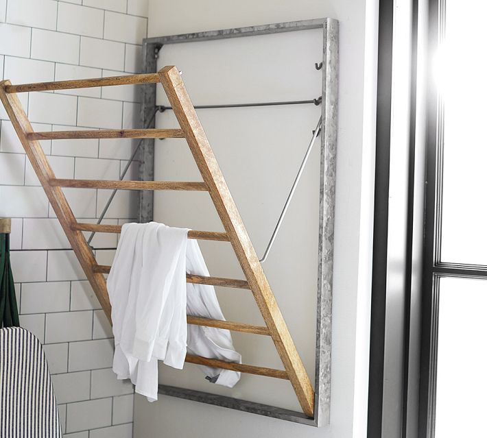 Galvanized Wall-Mount Drying Rack Pottery Barn