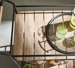 Tulum Acacia Outdoor Bar Cart (29&quot;)
