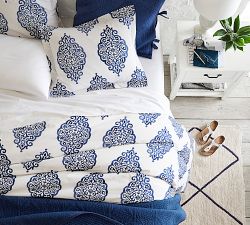 Asher Medallion Percale Duvet Cover