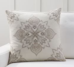 Holly Embroidered Pillow Cover