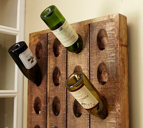 French Wine Bottle Riddling Rack Wall Decor Pottery Barn