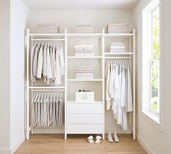 Essential Walk-In&#160;Closet by Hold Everything, 7' Hanging System with 3 Drawers&#8203;