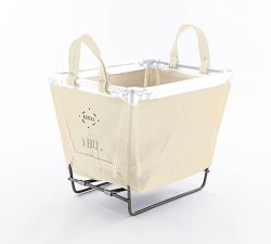 Extra Small Rectangle Canvas Laundry Basket with Wheels