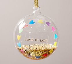 Love is Love Gold Glitter Ornament