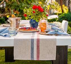 Patriotic Stripe Cotton/Linen Table Runner
