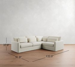 Westwood Fin Arm Deep Seat Slipcovered 3-Piece Sectional (122&quot;)