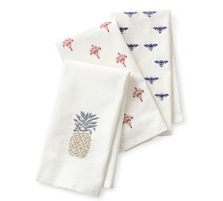 Pineapple Embroidered Hand Towel - Set of 2