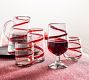 Red Ribbon Handcrafted Goblets - Set of 6