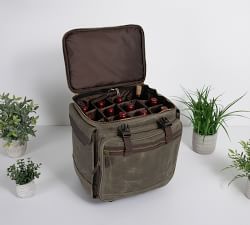Greenpoint Waxed Canvas 12 Bottle Wine Rolling Cooler