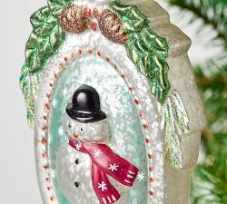 Mercury Glass Figurine Medallion Ornaments