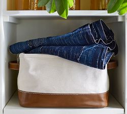 Carlo Canvas &amp; Leather Utility Basket