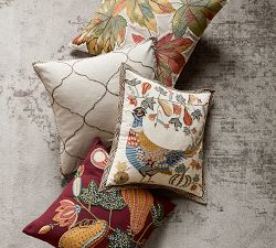 Pheasant Embroidered Pillow Cover