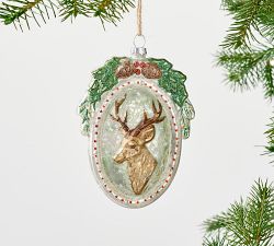 Mercury Glass Figurine Medallion Ornaments