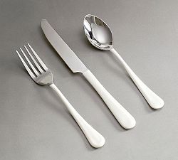 Enamel 12-Piece Flatware Set -  White