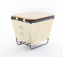 Extra Small Rectangle Canvas Laundry Basket with Wheels