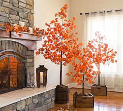Lit Faux Maple Tree