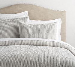 Emmett Stripe Pom Pom Coverlet &amp; Shams