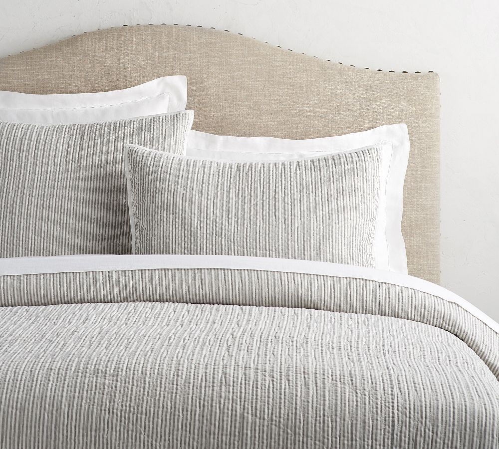 Emmett Stripe Pom Pom Coverlet &amp; Shams