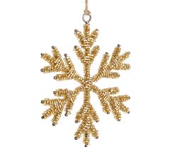 Gold Beaded Snowflake Ornament