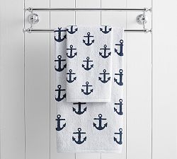 Anchor Jacquard Reversible Organic Towel