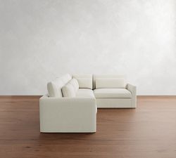 Westwood Fin Arm Deep Seat Slipcovered 3-Piece Sectional (122&quot;)