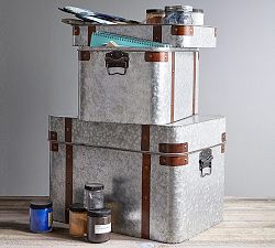 Galvanized Bins with Lids