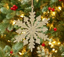 Glitter Snowflake Ornament, Set of 4