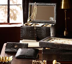 McKenna Leather Stacking Clear Top Jewelry Box