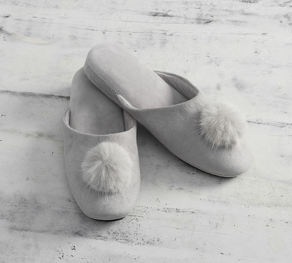 Pom Pom Faux Fur Slippers