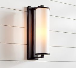 Blaine Outdoor Milk Glass Sconce (18&quot;)