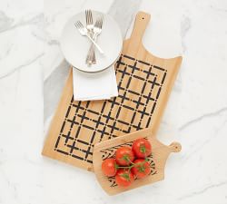 COCOCOZY x etúHOME Plaid Handcrafted Reclaimed Wood Serving Board