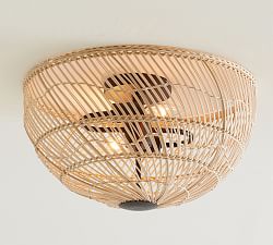 Flora Rattan Flush Mount (17'')