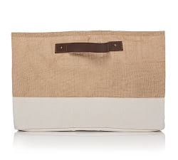 Jute and Canvas Storage Basket