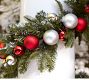 Faux Pine Ornament Wreath &amp; Garland - Red &amp; Silver