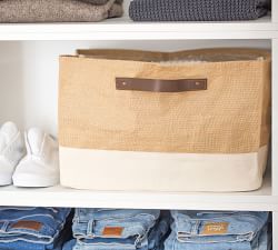 Jute and Canvas Storage Basket