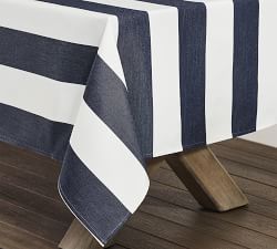 Open Box: Sunbrella® Awning Stripe Outdoor Tablecloth