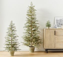 Pre-Lit Faux Cedar Trees