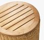 Westport Wicker Round Storage Outdoor Side Table (19&quot;)