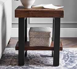 Griffin Rectangular Reclaimed Wood End Table with Shelf
