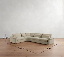 Westwood Roll Arm Deep Seat 4-Piece Curved Wedge Sectional (158&quot;)