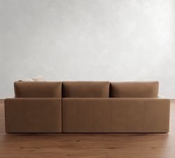 Westwood Square Arm Deep Seat Leather 3-Piece Sectional (122&quot;)