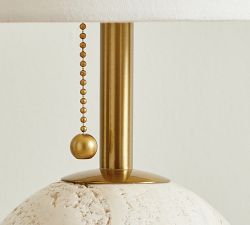 Sterling Travertine Ball Lamp (17")